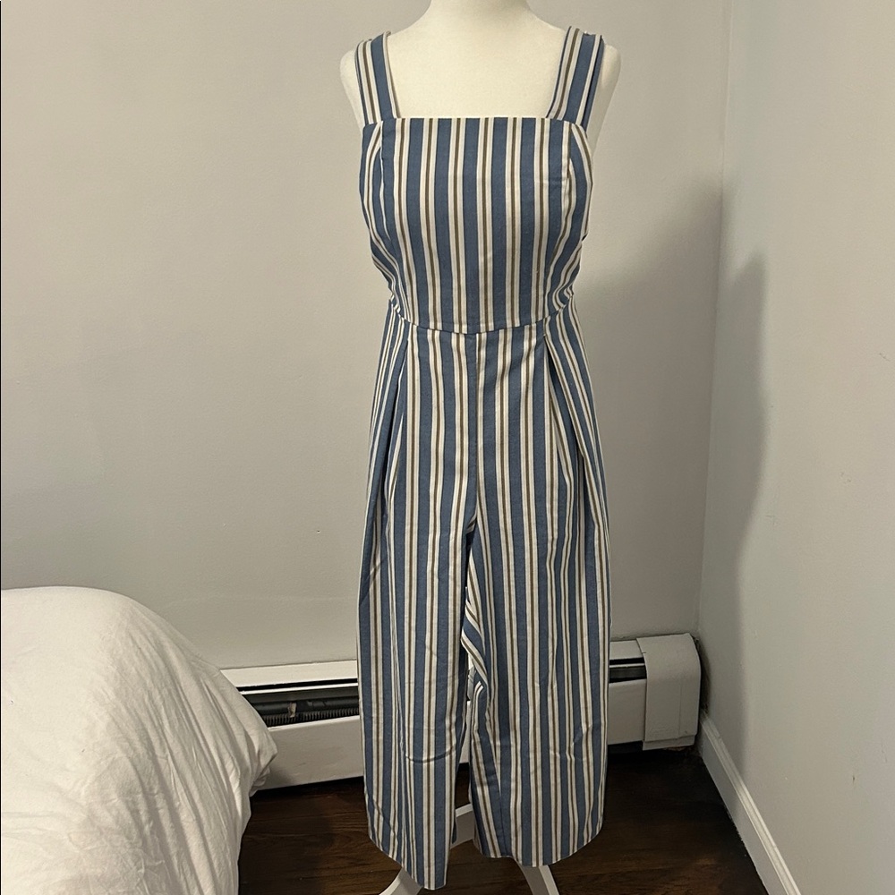 Miss Selfridge Blue and White Striped Garment